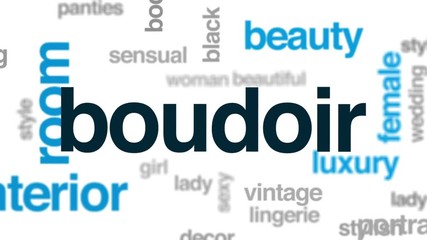 Poster - Boudoir animated word cloud, text design animation.