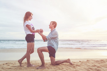 Couple people or tourist from europe with happy and relax time on the tropical beach at Karon, Phuket province, Thailand