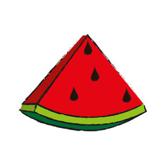 Sticker - Sweet fruit watermelon vector icon illustration design graphic draw