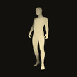 Standing Man. 3D Human Body Model. Design Element. Man Stands on his Feet. Vector Illustration.