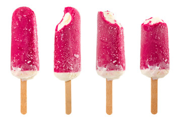 Wall Mural - Set of ice cream on stick in cherry glaze