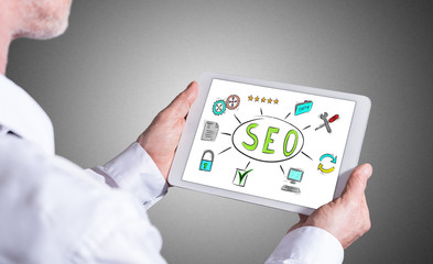 seo concept on a tablet
