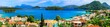 Panoramic view of Nidri bay, beautiful Lefkada island. Greece