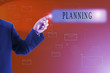 © tuahlensa - Business futuristic touchscreen with business conceptual text. Blurred background and lens flare added.