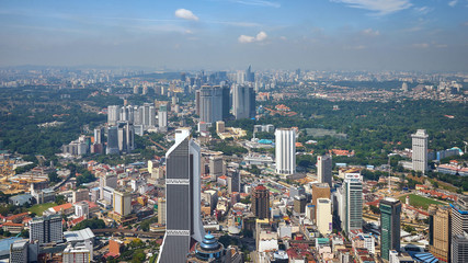 Aerial view of Kuala Lumpur in the morning