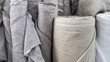 Natural linen fabric in roll