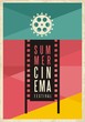 Conceptual artistic poster design for summer cinema movie festival