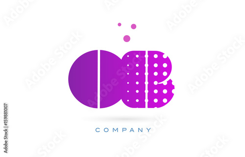 Fotomural ob o b pink dots letter logo alphabet icon