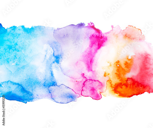 Seamless Rainbow Spectrum Watercolor Paint Splash Illustration