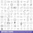 © ylivdesign - 100 deal icons set, outline style