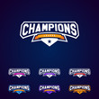 Set of the Champion sports league logo emblem badge graphic with star