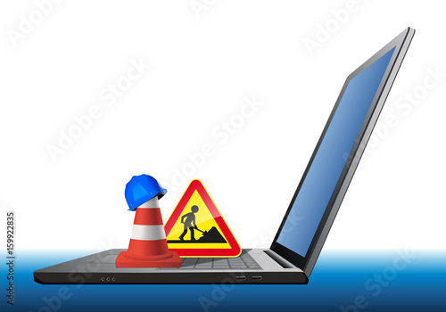 Ordinateur Maintenance Informatique Assistance Reparation Service Hotline Stock Vector Adobe Stock