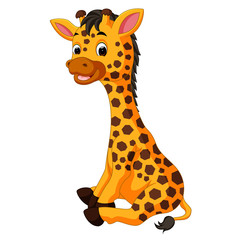 Canvas Print - Cute giraffe cartoon