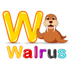 Sticker - Animals alphabet: W is for Walrus