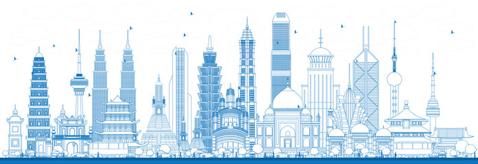 outline famous landmarks in asia.