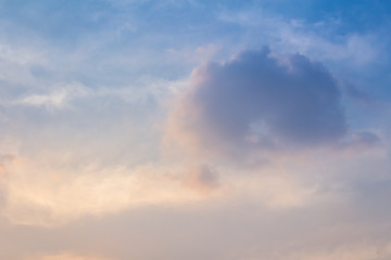 the blue sky with light from the sun in evening