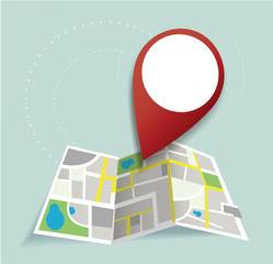 Wall Mural - you are here, pin location icon and map vector, the concept of travel 