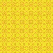 Retro Seamless Wallpaper Background Vintage Yellow Spiral Curve Cross Vine Kaleidoscope