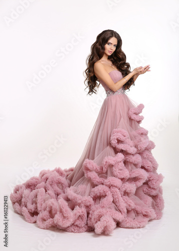 Beautiful Girl Lady In Luxury Lush Pink Dress Fashion Brunette Woman In Gorgeous Long Gown Posing Isolated On White Studio Background Stock Photo Adobe Stock Beautiful Girl Lady In Luxury Lush Pink Dress Fashion Brunette Woman In Gorgeous Long Gown Posing Isolated On White Studio Background Stock Photo Adobe Stock