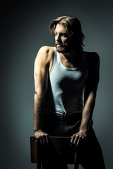 Fototapete - man with handsome body