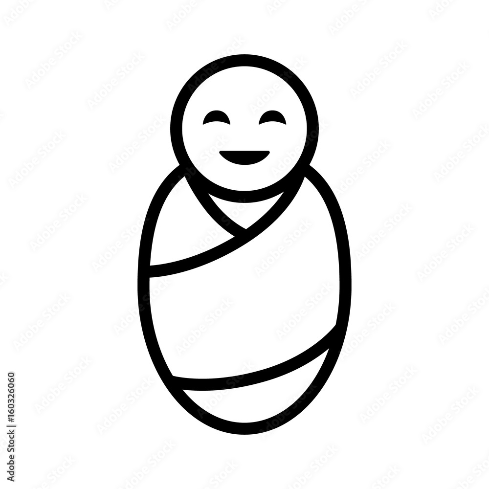swaddle baby clipart black
