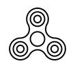 Fidget spinner toy for stress relief line art vector icon for apps and websites