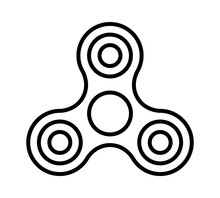 Fidget Spinner Toy For Stress Relief Line Art Vector Icon For Apps And Websites