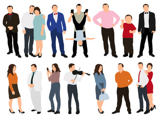  collection isometric people, flat style