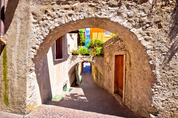 Sticker - Old stone street of Limone sul Garda view