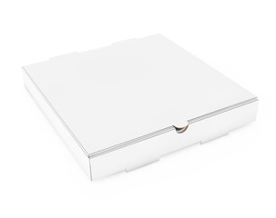 Poster - White Blank Cardboard Pizza Box for Your Design. 3d Rendering