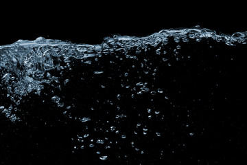 Water surface on a black