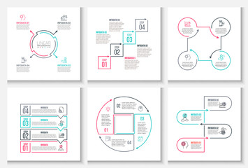 Thin line flat element for infographic.