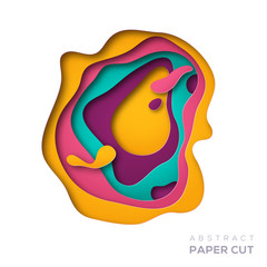Wall Mural - abstract paper cut shape