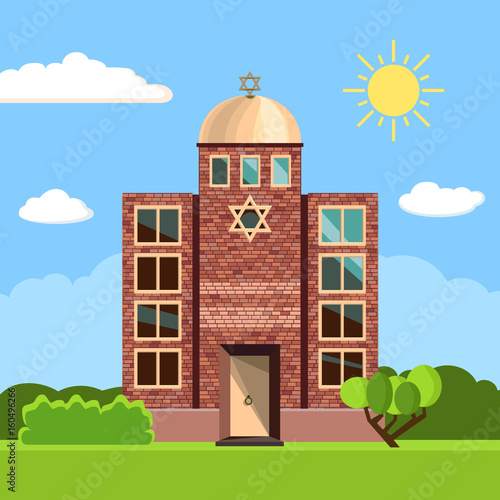 Cuadros en Lienzo Jewish synagogue icon. Vector illustration