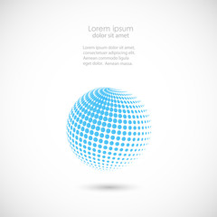Poster - Vector halftone blue spheres