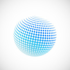 Poster - Vector halftone blue spheres