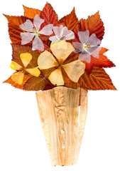 Wall Mural - bouquet of dry transparent Mallow flowers collected and pasted on