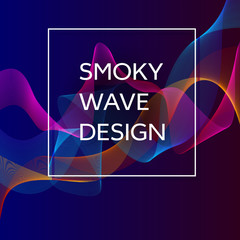 Wall Mural - Smoky waves background. Structural curved pattern, flow motion illustration. Abstract backdrop, template for cover, banner, poster or packaging