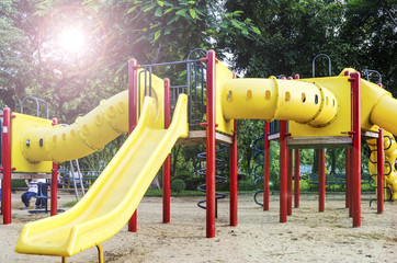 Empty playground in the morning