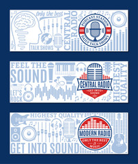 Wall Mural - Vector radio banner set