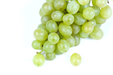  Bunch of Green Grapes on white background