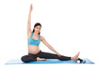 © Africa Studio - Young beautiful pregnant woman doing yoga exercise isolated on white