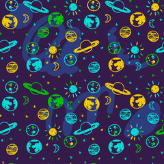 space planet pattern color