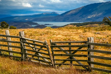 Wooden Farm Fence In Patagonia