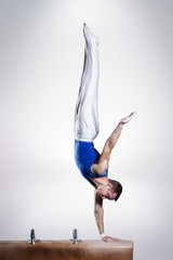 Wall Mural - portrait of young man gymnasts