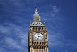 Fototapeta Big Ben - close up of Big Ben Clock Tower Against Blue Sky England United Kingdom