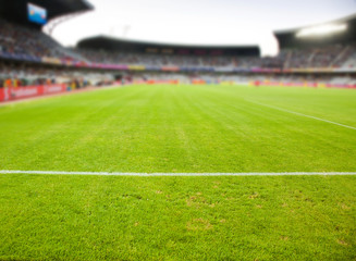 stadium arena soccer field defocused background