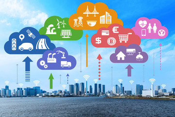 Aufkleber - Internet of Things and Cloud Computing concept. Smart City.