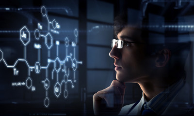 Wall Mural - innovative technologies in science and medicine. mixed media