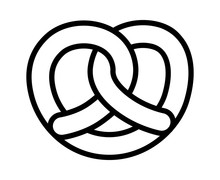 Soft Pretzel Twisted Knot Bread Line Art Vector Icon For Apps And Websites